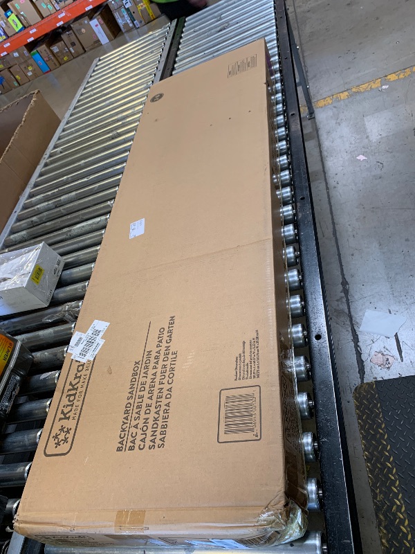 Photo 1 of KidKraft Wooden Backyard Sandbox with Built-in Corner Seating and Mesh Cover, Kid's Outdoor Furniture, Honey, Gift for Ages 2-8