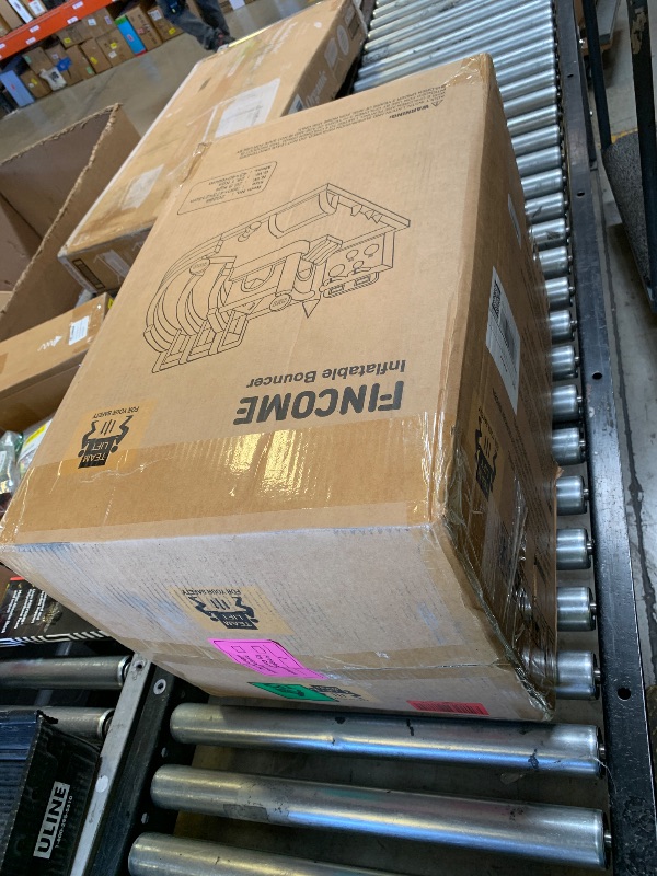 Photo 1 of FINCOME Bounce House Double Slides for Kids 3-10, Large Bounce Castle with Air Blower 550W, Pool, Jumping, Climbing, Balls, Ring Toss, Inflatable Water Park for Birthday Party Holiday Outdoor Indoor