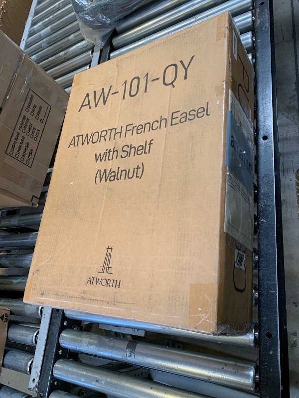 Photo 1 of ATWORTH French Easel for Painting, Deluxe Beech Wooden Field & Studio Sketchbox Easel Stand with Metal Side Tray, Portable& Easy Transport for Painting Outdoor, Holds Canvas up to 34"- Light Walnut
