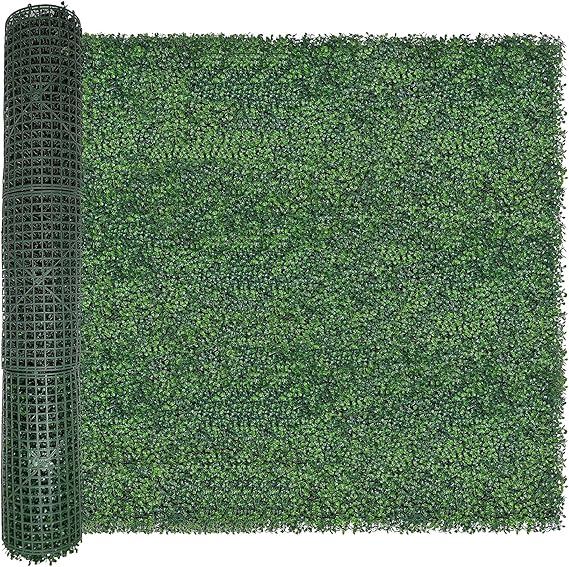 Photo 1 of NatraHedge (33SqFt) Artificial Light Green Grass Wall Decor, Hedge Leaf Boxwood Roll Panels for Indoor, Outdoor, Garden and Balcony Privacy Fence Screen
