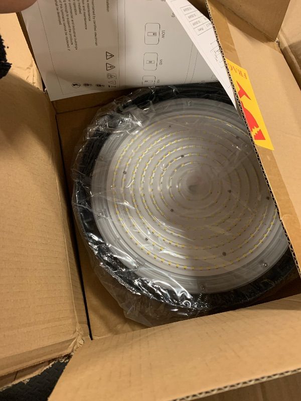 Photo 1 of BEILBSUFO LED High Bay Light Pro, 200W LED Shop Lights, 0-10V Dimmable 5000K, 60%-100% Power Selectable Bay Light for Warehouse Factory Barn Shop Workshop Garage Gym, 6 Pack