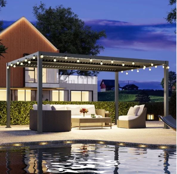 Photo 1 of Aluminum Outdoor Pergola with Independent Louvered (7 piece set) zdm-aw017