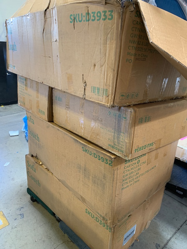 Photo 1 of Sofa Set With Soft Cushions And Pillows, Sofa Set Consisting Of A 3-Seater Sofa And Two Single Sofas 5 piece set