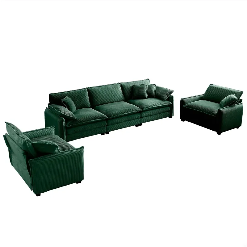 Photo 1 of Sofa Set With Soft Cushions And Pillows, Sofa Set Consisting Of A 3-Seater Sofa And Two Single Sofas 5 piece set