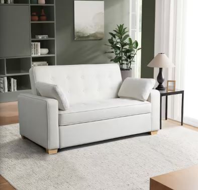 Photo 1 of Augustus 66.5 in. Oyster Polyester Full Size Sofa Bed (factory sealed) 
