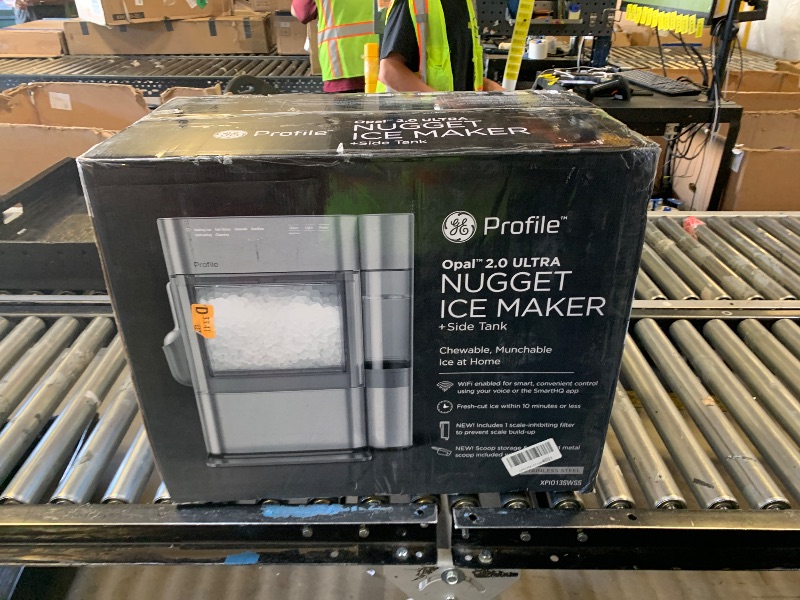 Photo 1 of GE Profile Opal 2.0 Ultra Nugget Ice Maker with .75 Gallon Side Tank and Scale Inhibiting Filter, Scoop Included, 38 lbs in 24 Hours, Pellet Ice Machine with WiFi & Smart Connected, Stainless Steel