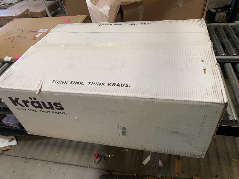 Photo 1 of KRAUS Quarza 33-inch Granite Drop-In/Undermount 50/50 Double Bowl White Kitchen Sink, KGD-433BWHITE