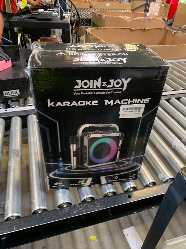 Photo 1 of Portable Karaoke Machine, with Wireless Microphones, Bluetooth Party Speaker with LED Lights, Loud Subwoofer, USB/AUX, Outdoor Karaoke Speaker for Adults & Kids, Home & Party