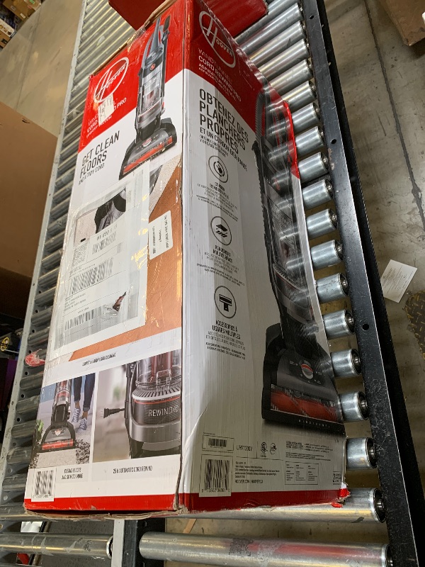Photo 1 of Hoover WindTunnel Cord Rewind Pro Bagless Vacuum Cleaner, Corded Upright Vacuum Cleaner for Carpet and Hard Floor, Multi-Cyclonic Filtration, 25ft Auto-Rewind Cord, 5-Height Adjustment