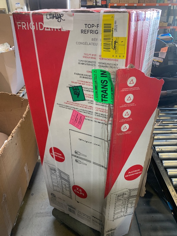 Photo 1 of Frigidaire, 2 Door Apartment Size Refrigerator/Freezer Combo, 7.5 cu ft, Platinum Series, Stainless, 23" D x 21.5" W x 55.5" H (sealed)