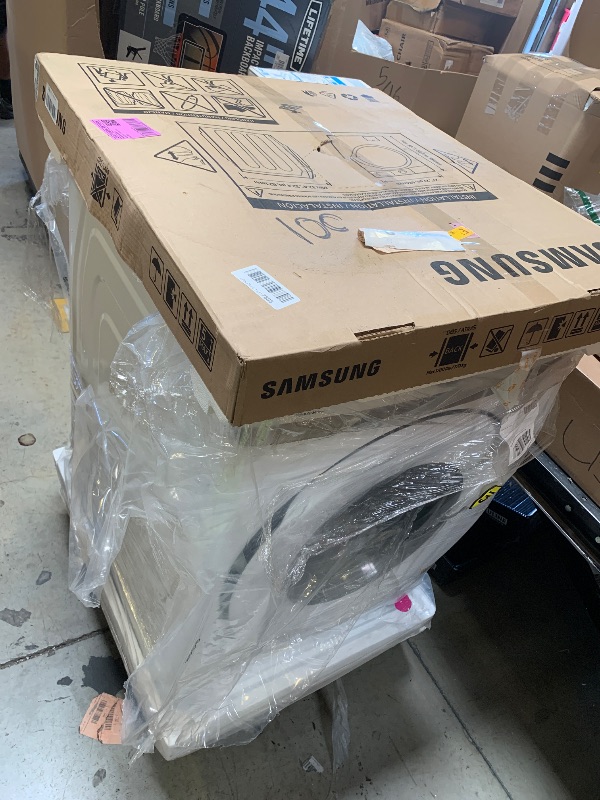Photo 1 of Samsung 7.5 cu. ft. Front Load Electric Dryer with Sensor Dry, White, DVE45T6000W/A3