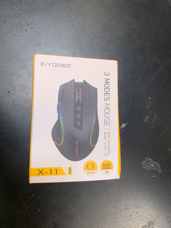 Photo 1 of Premium Wireless Bluetooth Versatile Mouse,8000 DPI,6 RGB Backlit,USB C Rechargeable,Ergonomic,2.4G/BT/Wired,Rapid Fire Key,75-Hour Power Capacity,Ideal For Gaming/Office/Home/PC Computer/Laptop/Mac