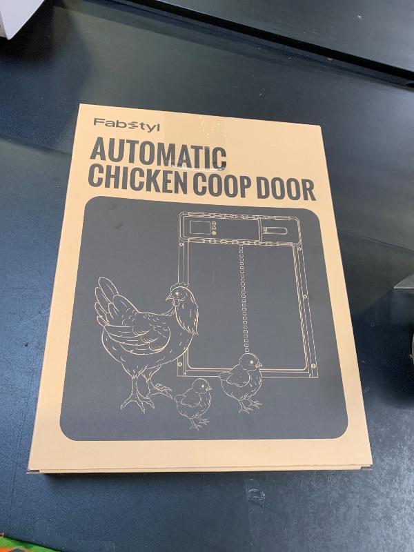 Photo 1 of FabStyl Automatic Chicken Coop Door Solar Powered with XL Large Size 10.8?x 14.2? Red Auto Chicken Door Design with USB-C Charging & 3 Modes, Anti-Pinch & Aluminum Alloy Weather Proof