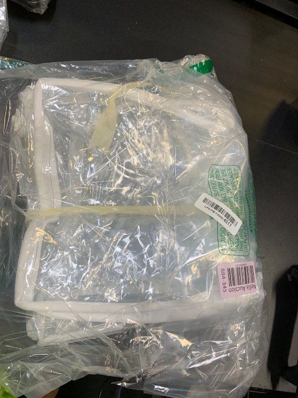 Photo 1 of Remittur 10-Pack Clear Zippered Storage Bags with Handles, Two-Way Zipper Foldable Closet Organizer, Bed Sheet Organizer, Plastic Storage Bin for Clothes, Towels