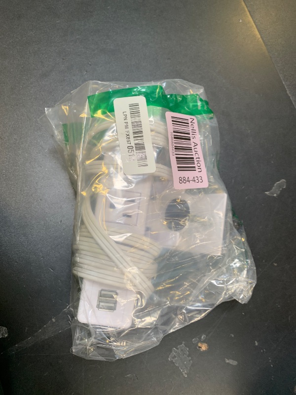 Photo 1 of 3 AC Outlet Desk Clamp Power Strip White, Desk Mount USB Charging Power Station, Removable Desktop Edge Power Center Plugs Output 125V/60HZ/12A/1500W, USB 5V/4A 6.56FT Cable