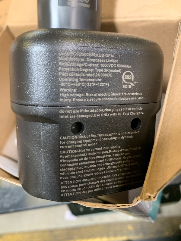 Photo 1 of Lectron CCS to NACS Adapter for Tesla Model S, 3, X, Y & All NACS EVs (500A / 1,000V) – UL 2252 Certified CCS1 Fast Charger Adapter – Not Compatible with Cybertruck (Black)