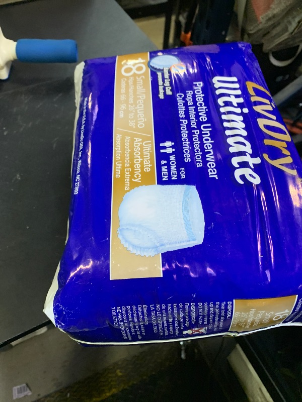 Photo 1 of LivDry Ultimate Adult Incontinence Underwear, High Absorbency, Leak Cuff Protection, Small, 18-Pack