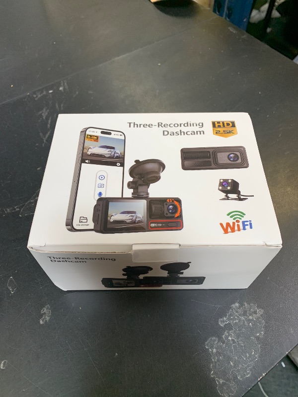 Photo 1 of **********MISSING PARTS*******
3 Channel Dash Camera for Cars,Triple Lens 4K+1080P+1080P Dash Cam Front Rear Inside,Built-in 5G WiFi & App, Night Vision,24H Parking Mode,Loop Recording,170° Wide Angle,32GB Card Included(Black)