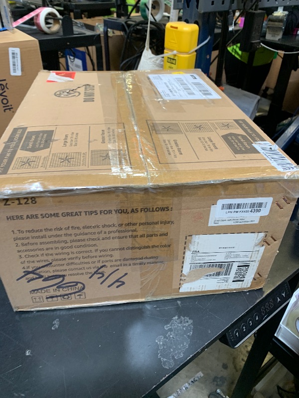 Photo 1 of LEDIARY 23 Inch Large Caged Ceiling Fan with Light, Flush Mount Low Profile with Remote Control, Farmhouse Industrial Bladeless Fan Light for Bedroom, Kitchen, Indoor