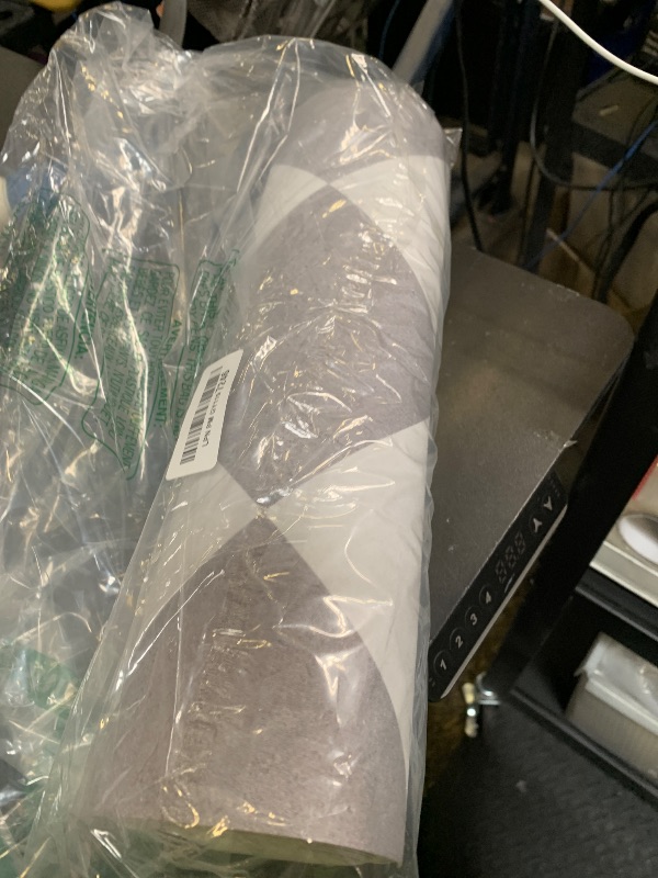 Photo 1 of auxua Peel and Stick Floor Tile, Grey Checked Pattern Continuous Vinyl Roll Flooring – 15.7'' x 19.68 ft Roll Covers 25.83 sq. ft, Effortless Alignment, Seamless Look Design for Bathroom, Kitchen