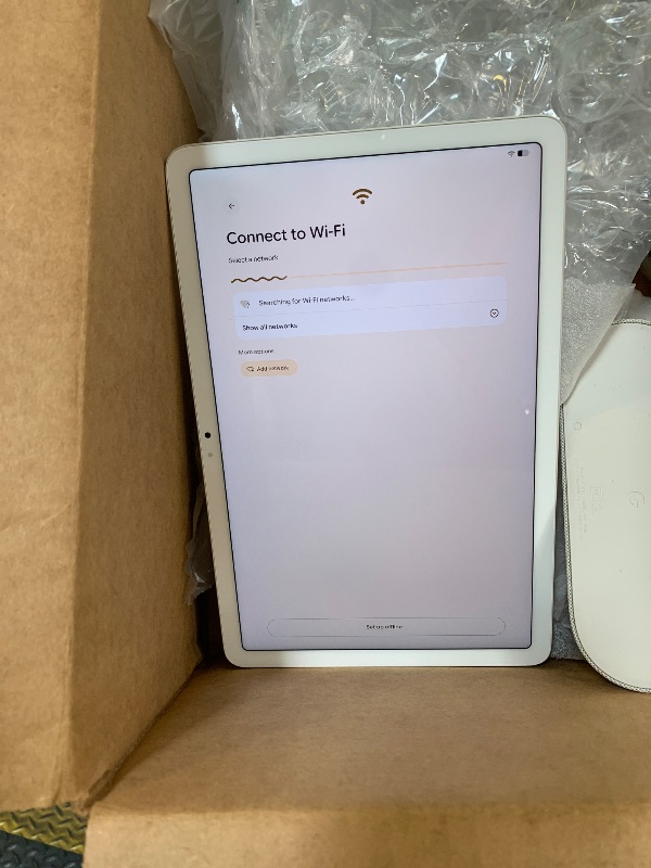 Photo 1 of Google Pixel Tablet with Charging Speaker Dock - Android Tablet with 11-Inch Screen, Smart Home Controls, and Long-Lasting Battery - Porcelain/Porcelain - 128 GB