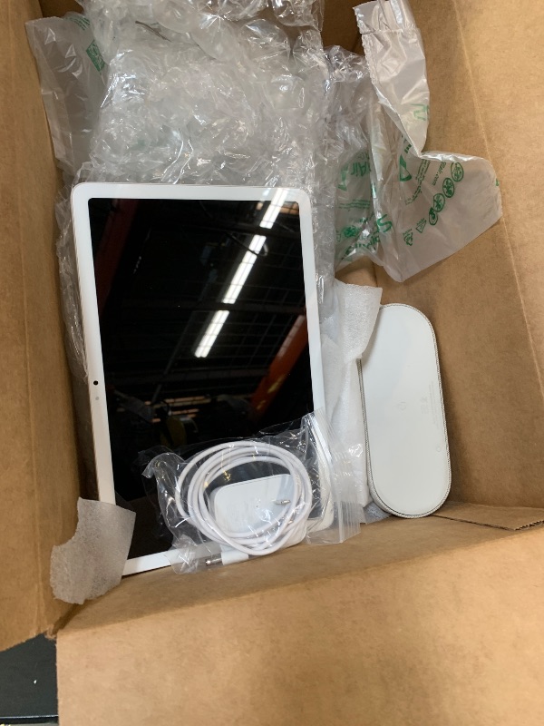 Photo 1 of Google Pixel Tablet with Charging Speaker Dock - Android Tablet with 11-Inch Screen, Smart Home Controls, and Long-Lasting Battery - Porcelain/Porcelain - 128 GB