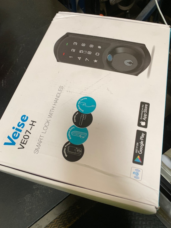 Photo 1 of Veise VE07-H Fingerprint Smart Locks for Front Door with Handle Set, App Control, Keyless Entry Keypad Deadbolt, Digital Electronic Touchscreen, Easy Install, Auto Lock, Matte Black