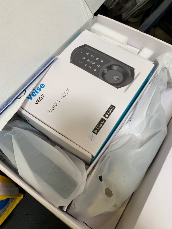 Photo 1 of Veise VE07-H Fingerprint Smart Locks for Front Door with Handle Set, App Control, Keyless Entry Keypad Deadbolt, Digital Electronic Touchscreen, Easy Install, Auto Lock, Matte Black