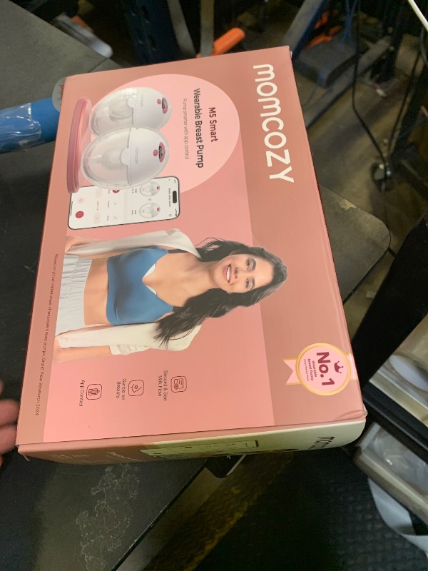 Photo 1 of Momcozy M5 Smart APP Controlled Wearable Breast Pump, Hands-Free Wireless Electric Pump, 3 Modes 9 Suction Levels, BPA-Free, Portable Lightweight, 24mm Flange, 2-Pack Cozy Red