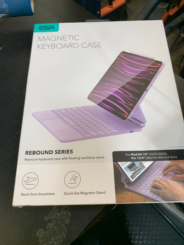 Photo 1 of ESR for iPad Air 13 Inch Case Keyboard M4/M3/M2 (2026/2025/2024) & iPad Pro 12.9 inch (6th/5th/5th/3rd) Magic Keyboard, Easy-Set Floating Cantilever Stand, Precision Trackpad, Rebound Series, Purple