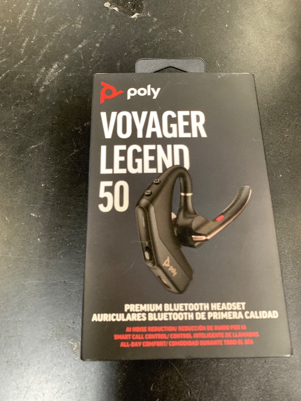Photo 1 of Poly Voyager Legend 50 - Bluetooth Headset - Wireless Headset with Mic - Four Noise-Canceling Mics, AI Noise Block & WindSmart Technology - Connectivity & Smart Call Controls - All-Day Comfort