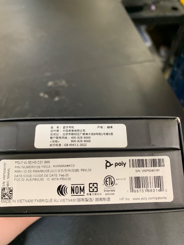 Photo 1 of Poly Voyager Legend 50 - Bluetooth Headset - Wireless Headset with Mic - Four Noise-Canceling Mics, AI Noise Block & WindSmart Technology - Connectivity & Smart Call Controls - All-Day Comfort