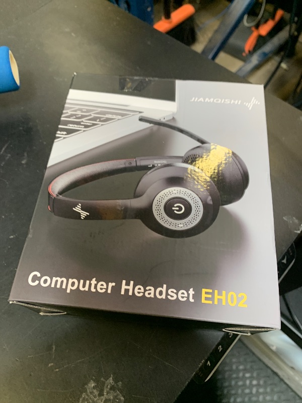 Photo 1 of JIAMQISHI Wireless Headset with Mic for Work, Bluetooth V5.2 Headphones with AI Noise Cancelling Microphone, USB Dongle, Clear Calls & Mic Mute, for Laptop, PC, iPhone & Android Phones