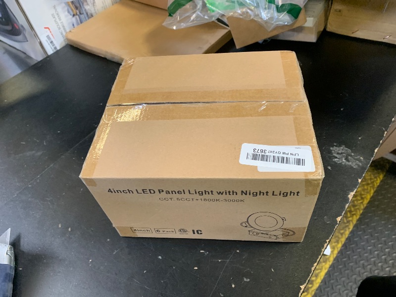 Photo 1 of ZYC Canless LED Recessed Lighting 4 Inch 6 Pack 5CCT Ultra-Thin Downlight Lights with Night Light Mode,9W 800LM Dimmable Retrofit Wafer Recessed Ceiling Light,1800K to 6000K