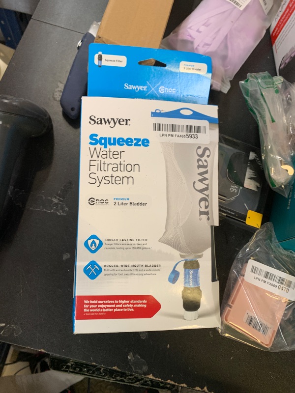 Photo 1 of Sawyer Squeeze Water Filtration System, Cnoc Premium 2 Liter Bladder