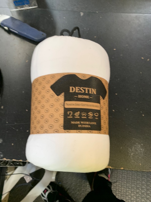 Photo 1 of 100% Combed Cotton Prewashed Jersey Knit Fitted Sheet only - Snug Fit, Stay in Place - Fits Mattresses Up to 14" Deep Pocket - Ultra Soft, Wrinkle & Fade Free - Comfy Fitted Sheet Queen White