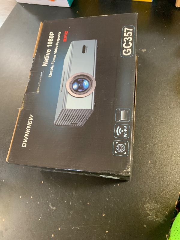 Photo 1 of Compatible with Netflix Movie Projector with WiFi6 and Bluetooth5.3, Built-in App Store, Dolby Audio & Electric Focus & Auto Keystone, 4K Support High Brightness Outdoor Projectors, 1080 (Sliver Grey)
