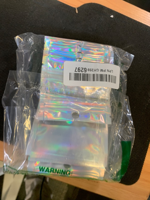 Photo 1 of 100 Pack Holographic Mylar Bags, 3'' x 4‘’ Small Bags for Small Business, Resealable Smell Proof Bags, Rainbow Color Packing Bag, Holographic Zipper Bag for Food Storage, Candy & Jewelry Packaging