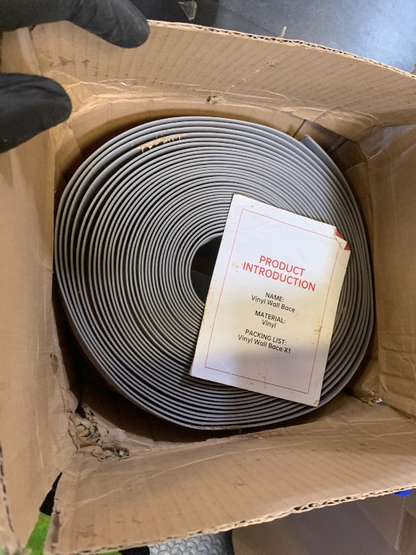 View 3 of POPAKAN Flexible Baseboard Molding Trim 4" x 50 ft, Self-Adhesive Vinyl Wall Base Cove Base, Peel and Stick Rubber Wall Base Molding Trim - Gray