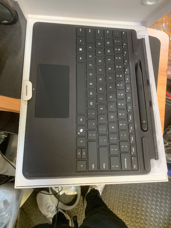Photo 1 of Microsoft Surface Slim Pen (2nd Edition) and Pro Keyboard for Pro (11th Edition), 9, and 8 Black
