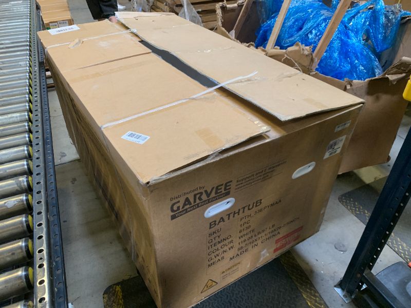 Photo 1 of GarveeLife 55 InchFreestanding Acrylic Bathtub, Deep Soaking Tub with Non-Slip Base & Chrome Drain, Space-Saving Bathtub, Easy Install, CUPC CertifiedModern Tub for Bathrooms