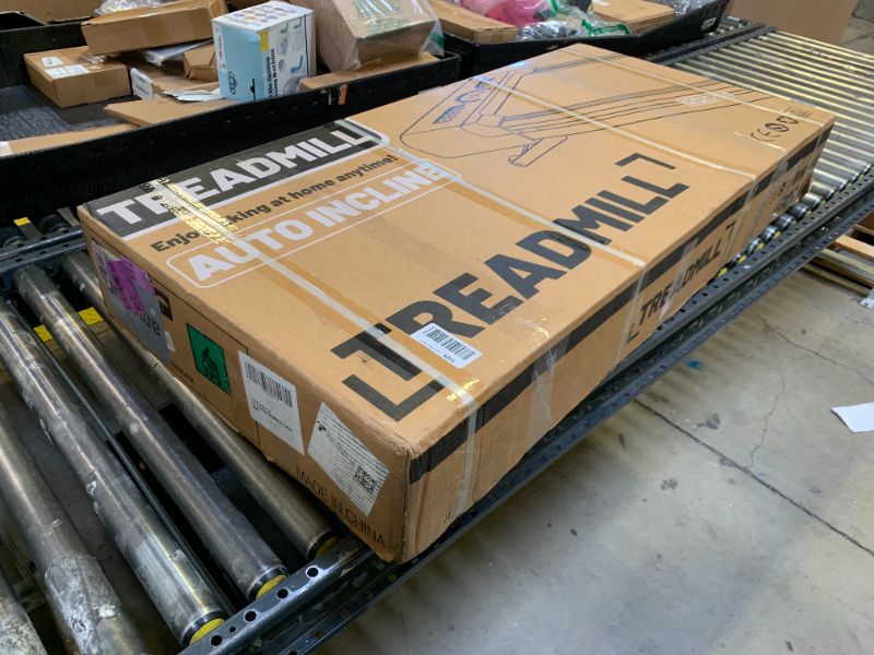 Photo 1 of TRAILVIBER Walking Pad Treadmill with 12% 9-Level Auto Incline, 450 lbs Capacity RGB LED Screen, Bluetooth Speaker Under Desk Treadmill, Compact Treadmills for Home Hiking, Black