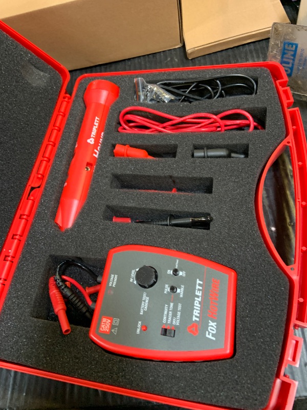 Photo 1 of Triplett 3388 Fox & Hound HotWire Live Wire Tone and Probe Wire Tracing Kit with Adjustable Sensitivity - Traces Wires from 0 ~ 250 VAC and up to 1000 ft,Black
