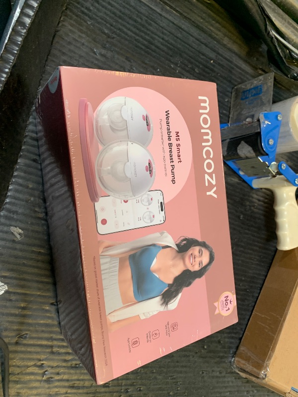 Photo 1 of Momcozy M5 Smart APP Controlled Wearable Breast Pump, Hands-Free Wireless Electric Pump, 3 Modes 9 Suction Levels, BPA-Free, Portable Lightweight, 24mm Flange, 2-Pack Cozy Red