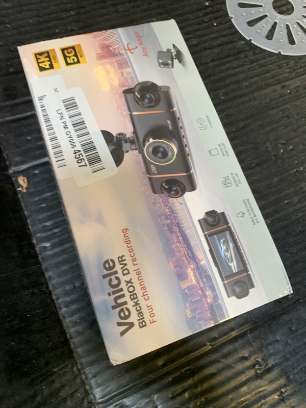 Photo 1 of 4K+1080P*3 FHD Car Camera, 4 Channel 360° Dash Cam Front Rear Inside & Left Right, 5GHz WiFi & App Control, 24H Parking Mode, G-Sensor, 8 IR Lamps Night Vision, Loop Recording, Includes 64GB SD Card