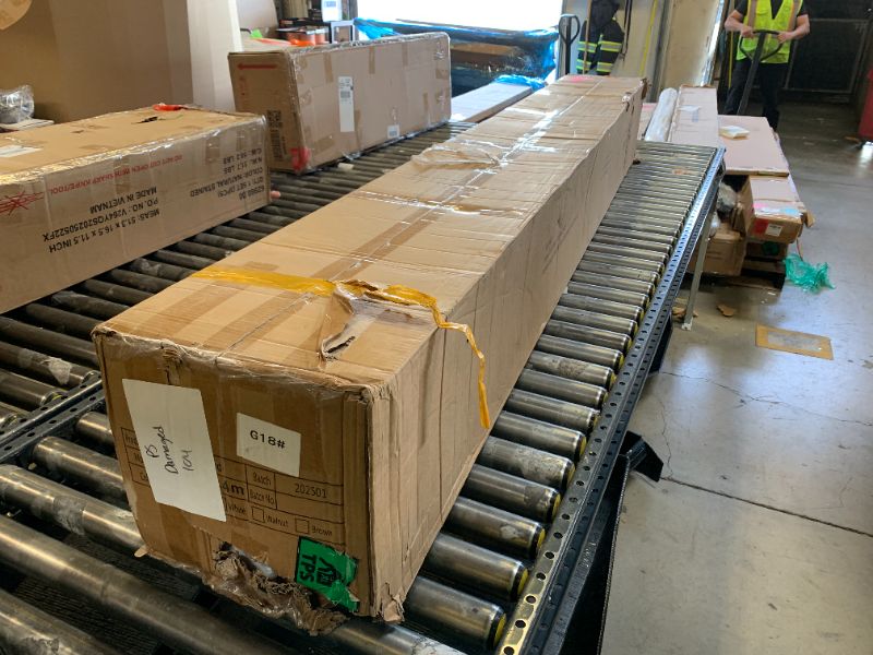 Photo 1 of FurniNova Fully Assembled Floating TV Stand Wall Mounted 94'',High Gloss Floating Media Console with 2 Drawers & Rattan Door, Under TV Shelf for Living Room Bedroom Entertainment Center,Walnut