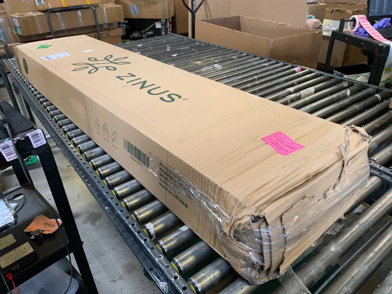 Photo 1 of Zinus Allen Mid Century Wood Platform Bed Frame, Solid Wood Foundation, Wood Slat Support, No Box Spring Needed, Easy Assembly, Queen