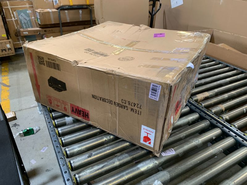 Photo 1 of Christopher Knight Home Berwick Outdoor Lightweight Concrete Wood Burning Square Fire Pit, Dark Gray