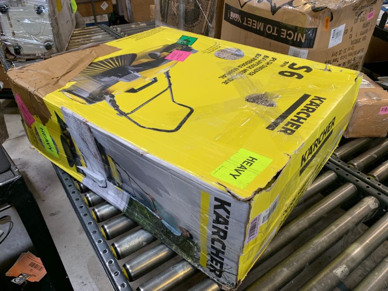 Photo 1 of Kärcher Walk-Behind Outdoor Push Sweeper S 6 Twin for Workshops, Warehouses or Garages - 6X Faster Than a Push Broom, 10 Gallon Capacity, 33.9" Sweeping Width