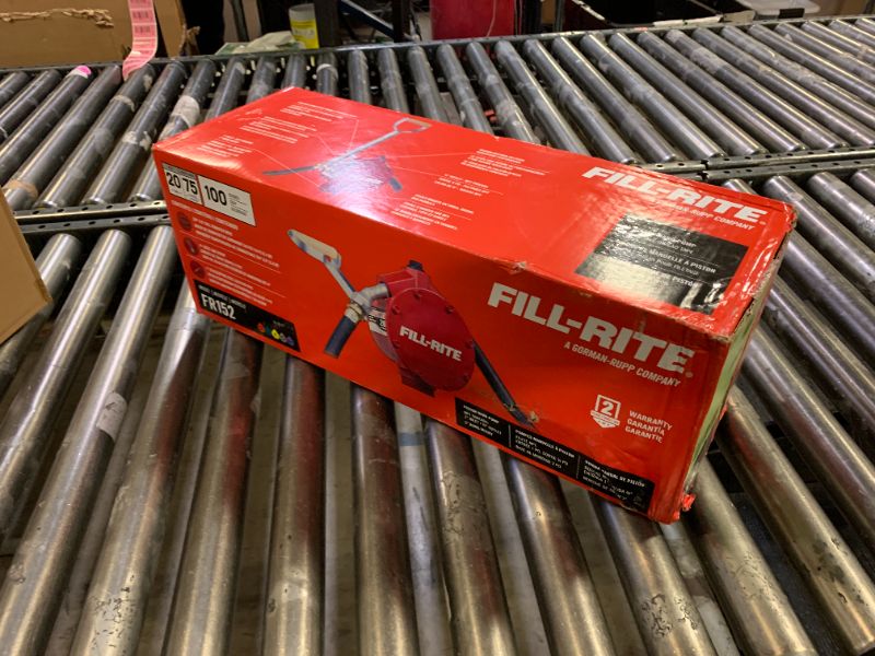 Photo 1 of Fill-Rite FR152 Piston Hand Pump with Hose & Nozzle Spout, Red